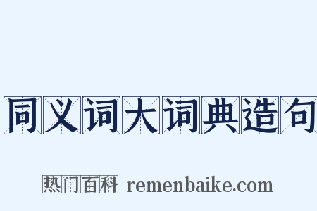 同义词大词典造句是什么意思的图片